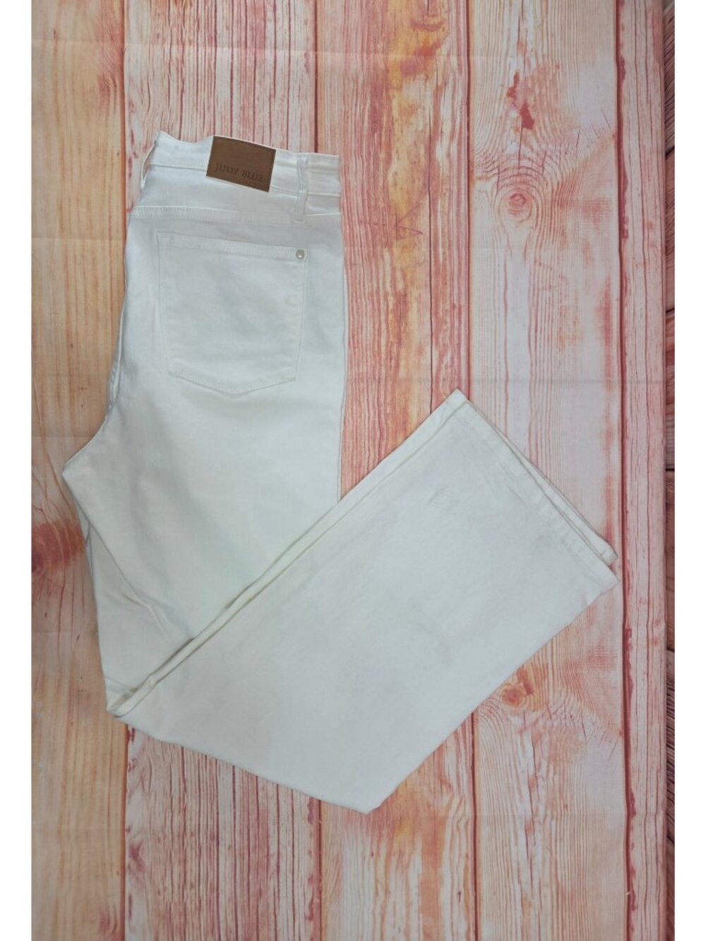 Judy Blue Womens White Wide Leg Jeans 13/31 (34x34)